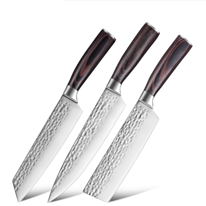 Stainless Steel Knife Sets With Sharp Edge Wood Handle