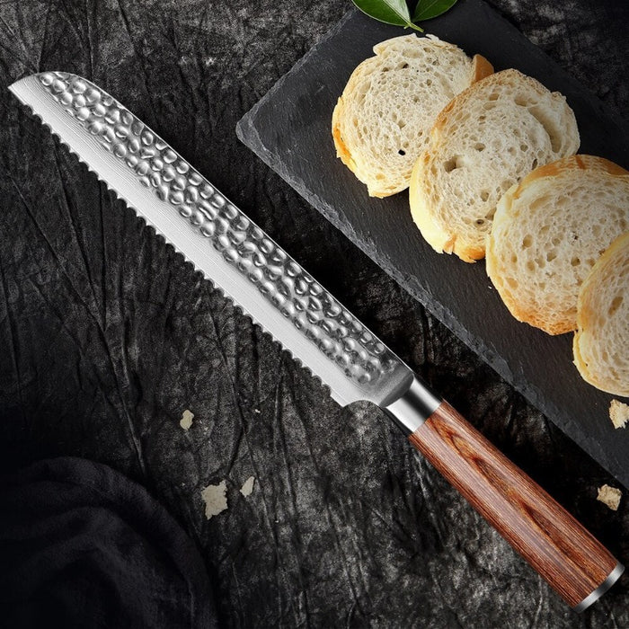 8”Inch Hammered Serrations Bread Knives