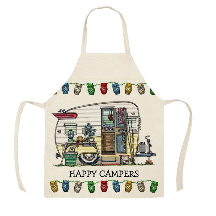 Printed Camping Vans Sleeveless Aprons