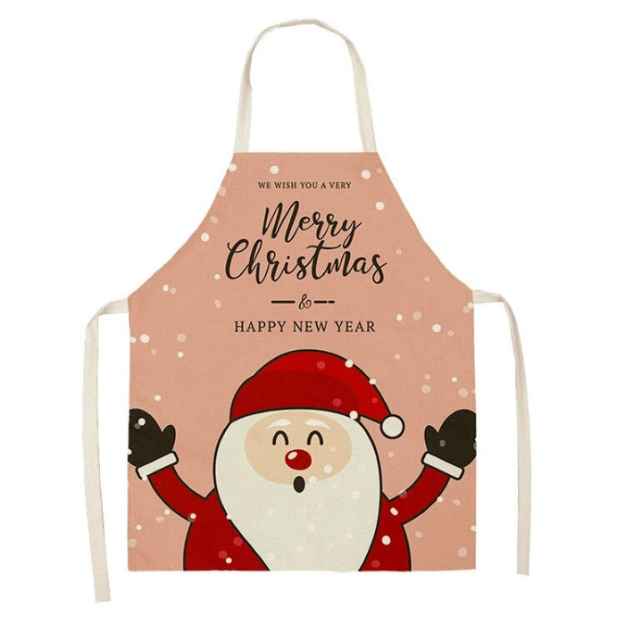 Santa Deer Pattern Cleaning Apron