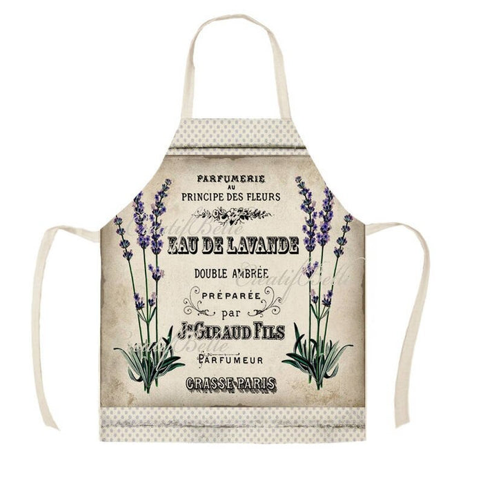 Printed Lavender Linen Aprons