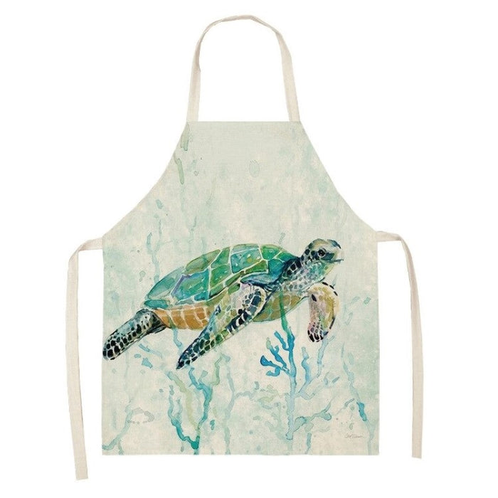 Turtle Fish Printed Kitchen Apron