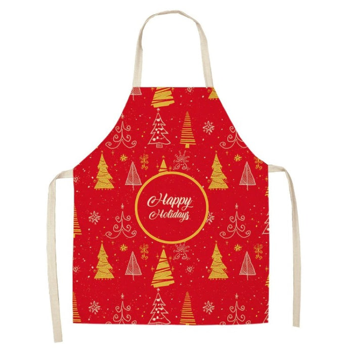 Creative Christmas Printed Women Kitchen Aprons