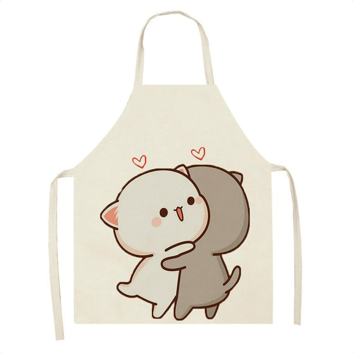 Kawaii Cat Print Kitchen Grease Resistant Apron