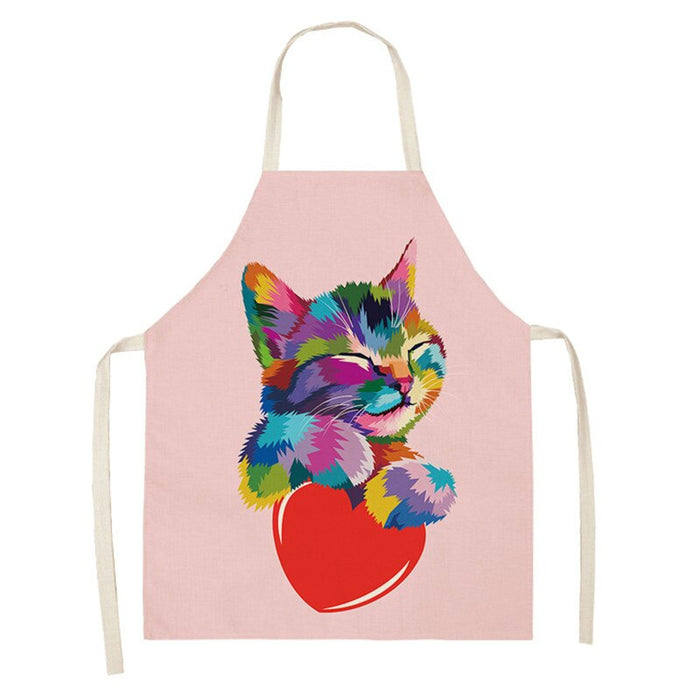 Cooking Cartoon Cat Print Sleeveless Apron