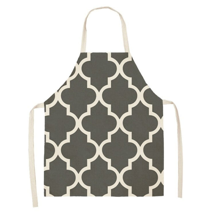 Geometric Print Linen Aprons