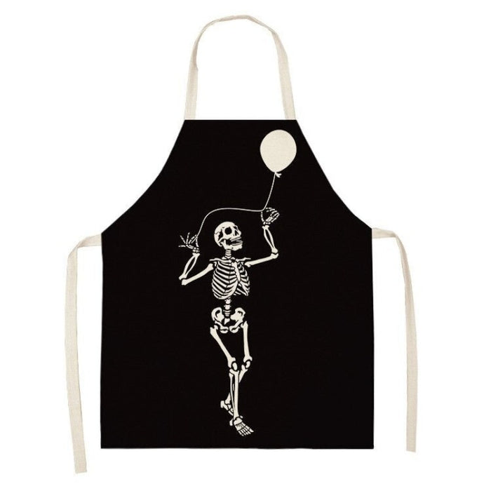 Funny Black And White Skull Series Apron