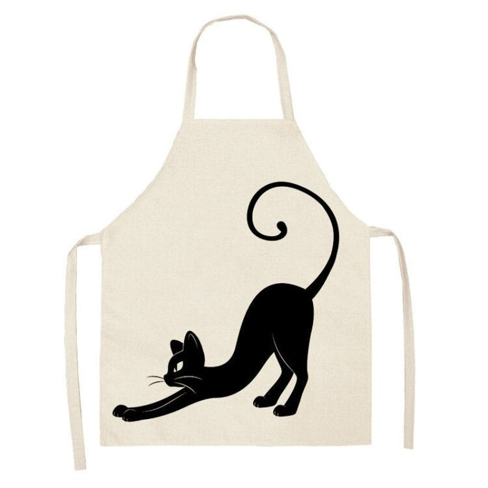 Black Cat Patterned Kitchen Apron