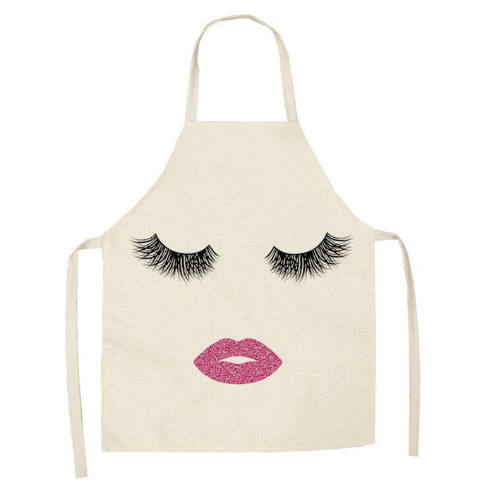 Cartoon Eyelashes Pattern Kitchen Apron