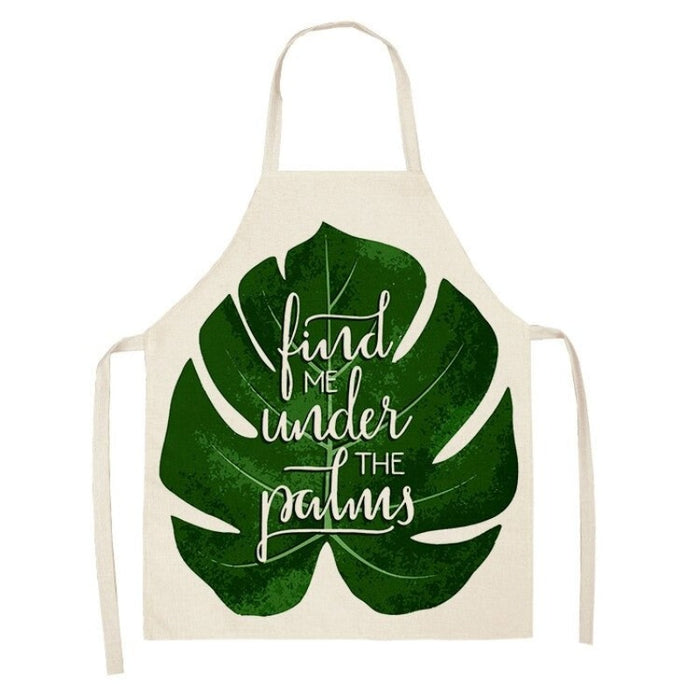 Tropical Leaves Print Aprons