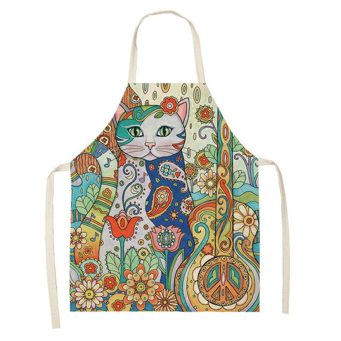 Cats Print Kitchen Apron