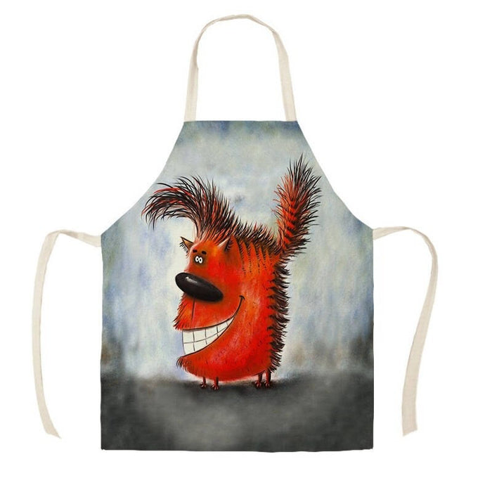 Printed Big Tail Cartoon Cats Aprons