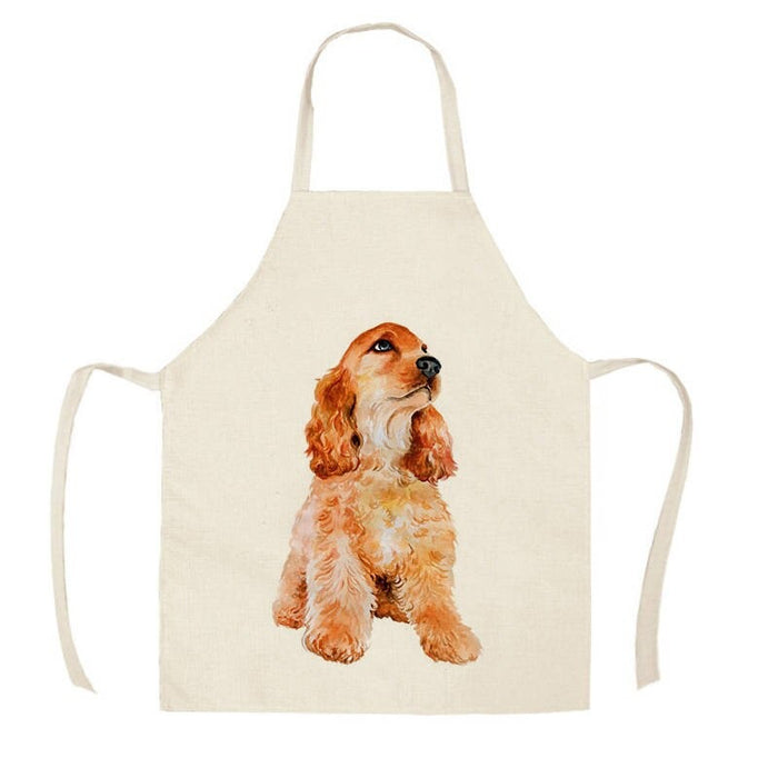 Dogs Print Sleeveless Aprons