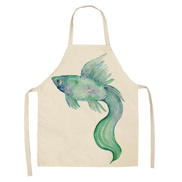 Turtle Fish Printed Kitchen Apron