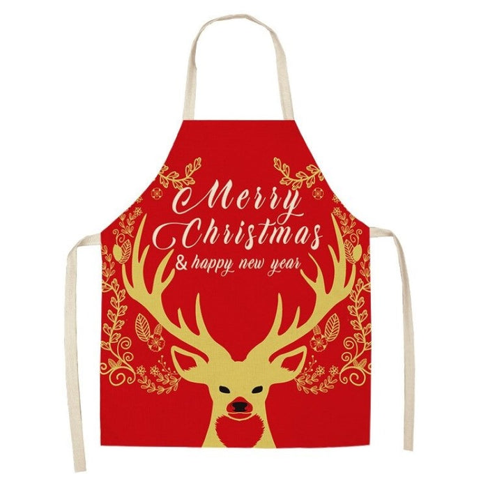 Creative Christmas Printed Women Kitchen Aprons