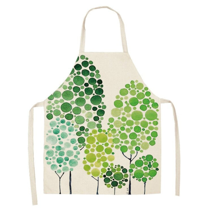 Printed Abstract Flowers Sleeveless Aprons