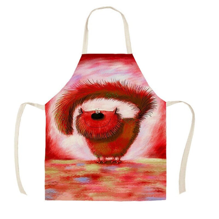 Printed Big Tail Cartoon Cats Aprons