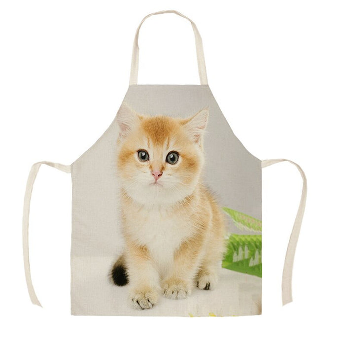 Cat Print Kitchen Sleeveless Apron