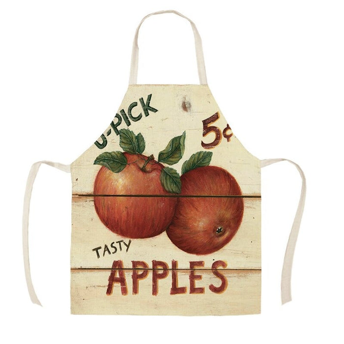 Fruit Strawberry Apple Peach Print Apron