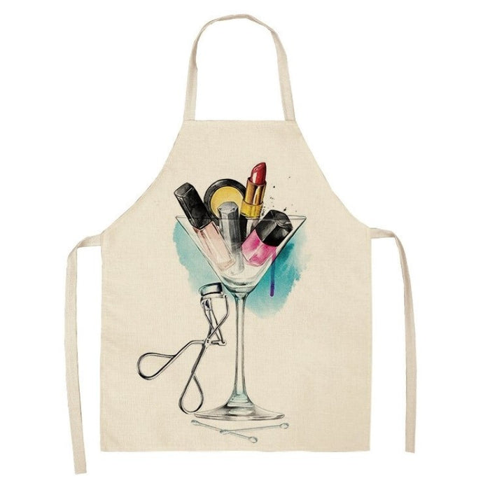 Perfume Lipstick Print Apron