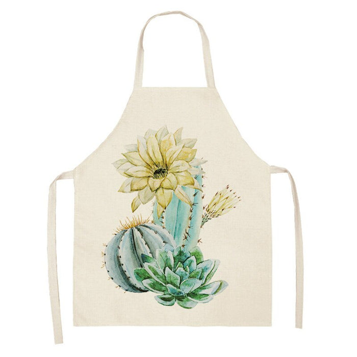 Cactus Plant Green Leaf Pattern Apron