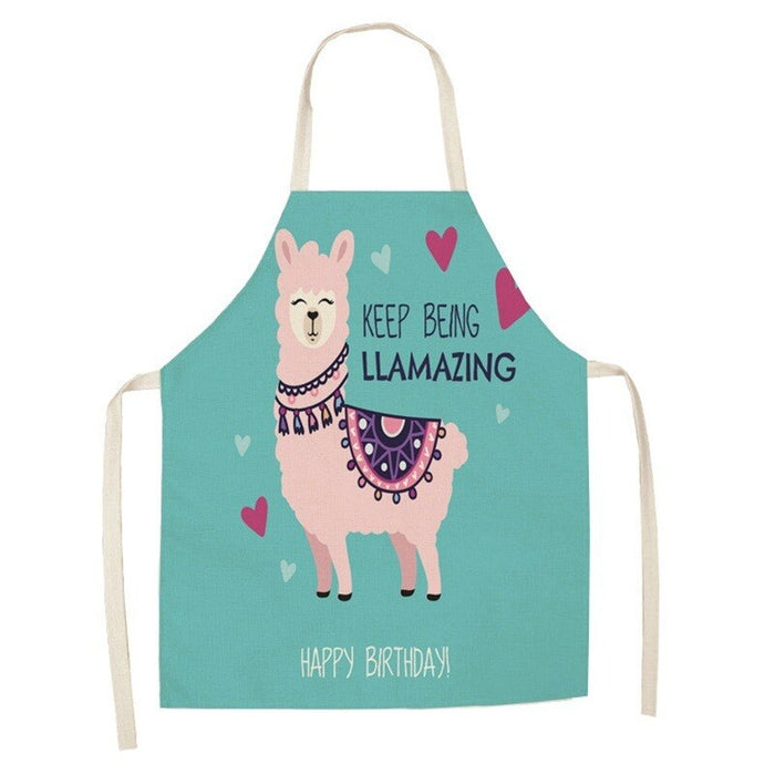 Cartoon Zebra Alpaca Pattern Apron