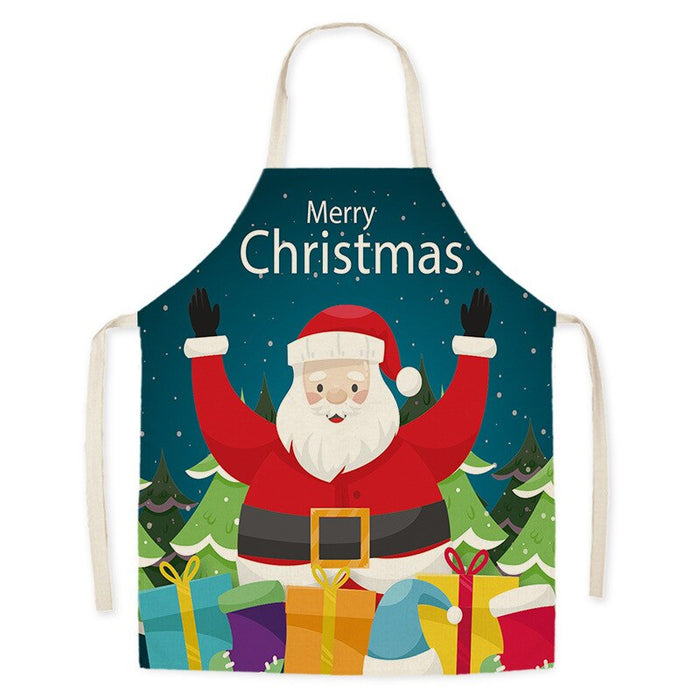 Christmas Cartoon Style Print Kitchen Apron