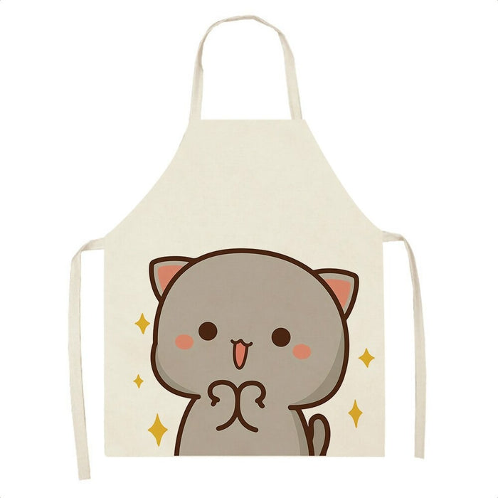 Kawaii Cat Print Kitchen Apron