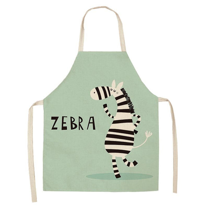 Cartoon Zebra Alpaca Pattern Apron