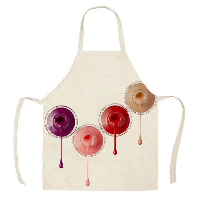 Colorful Nail Polish Print Sleeveless Apron