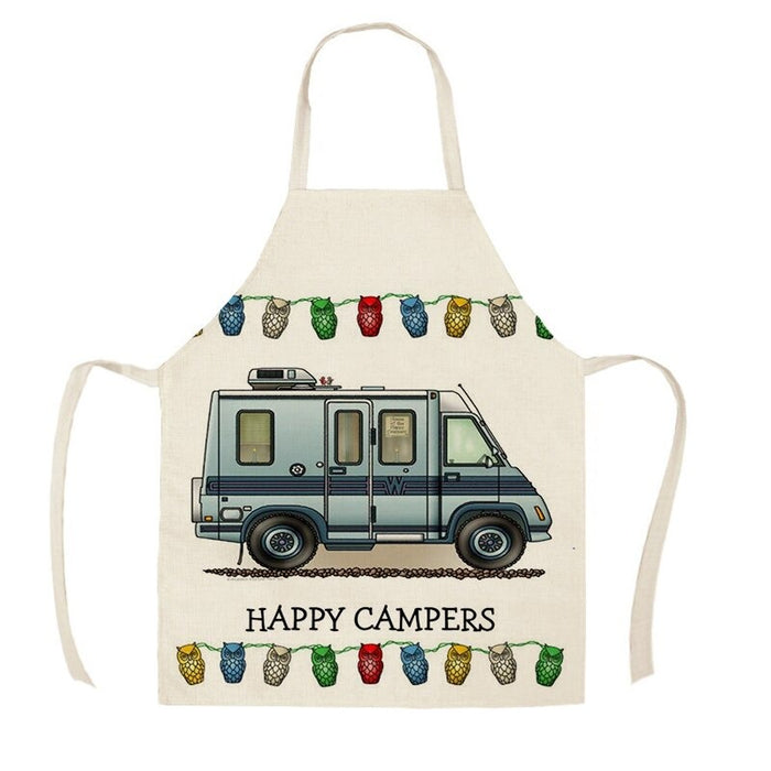 Printed Camping Vans Sleeveless Aprons