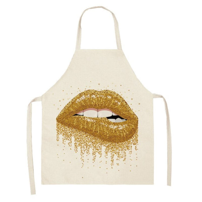 Lipstick Nail Polish Printed Apron