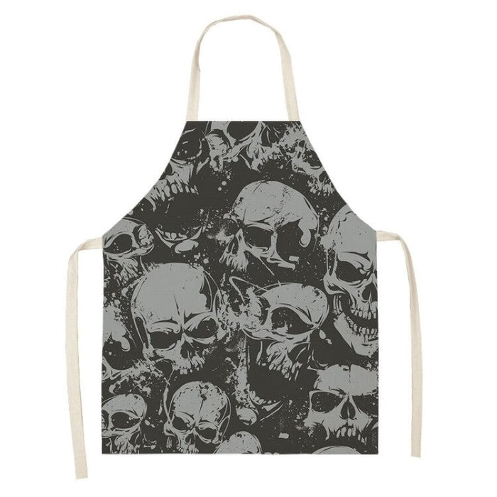 Skull Printed Cooking Apron