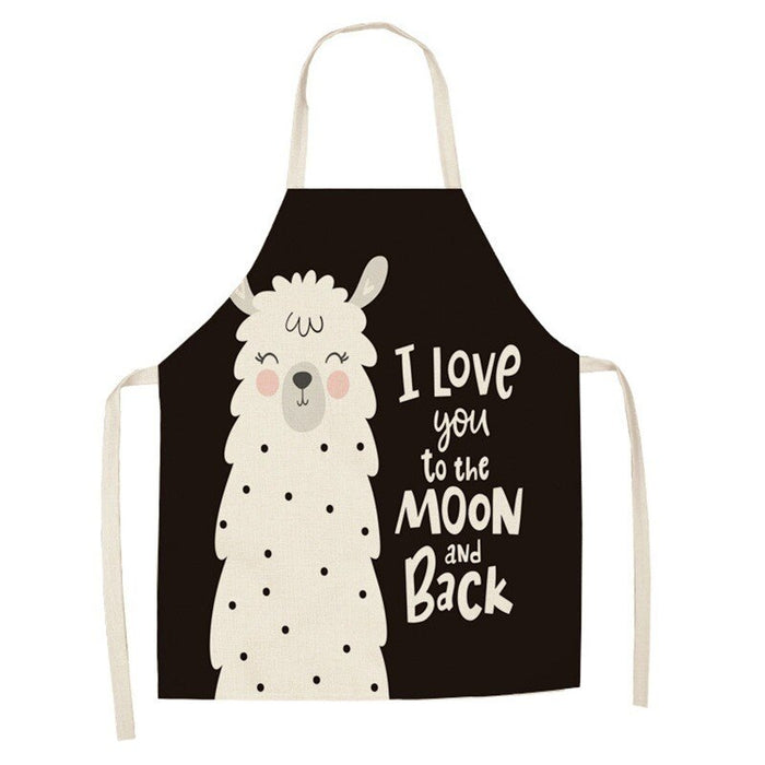 Cartoon Zebra Alpaca Pattern Apron