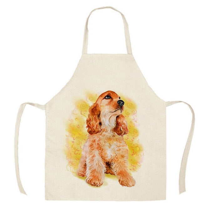 Dogs Print Sleeveless Aprons