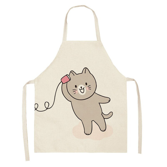 Cooking Cat Printed Sleeveless Apron