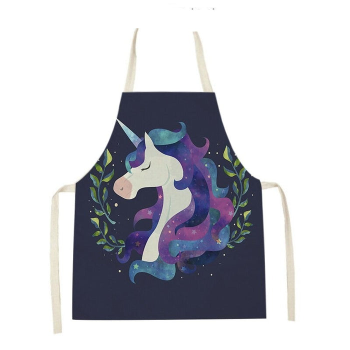 Unicorn Cartoon Flower Print Aprons