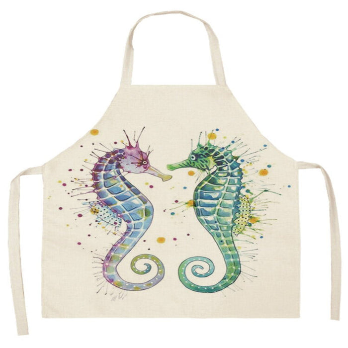 Printed Sea Animals Apron