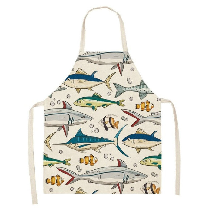 Marine Life Creative Print Apron