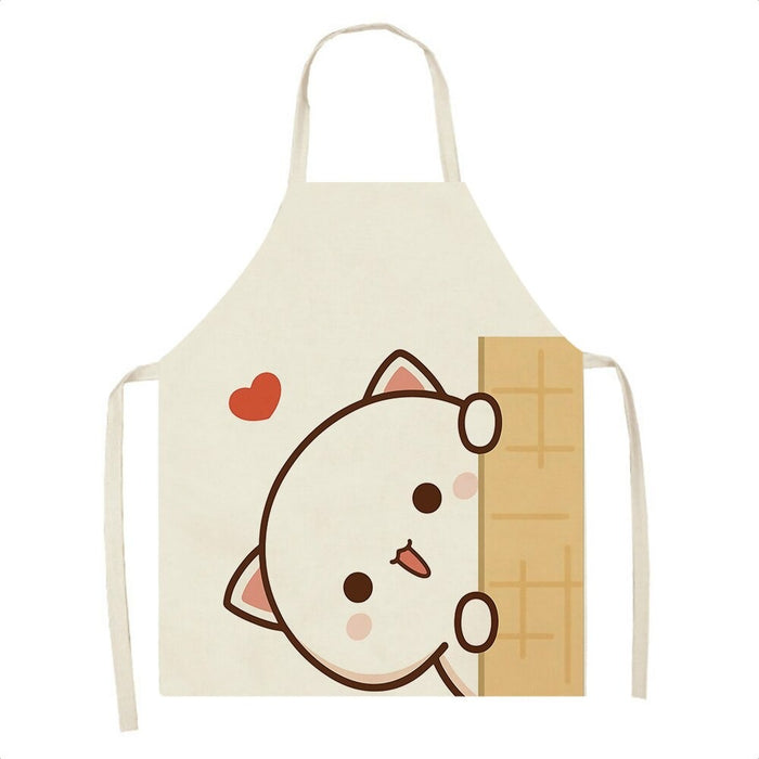 Kawaii Cat Print Kitchen Apron