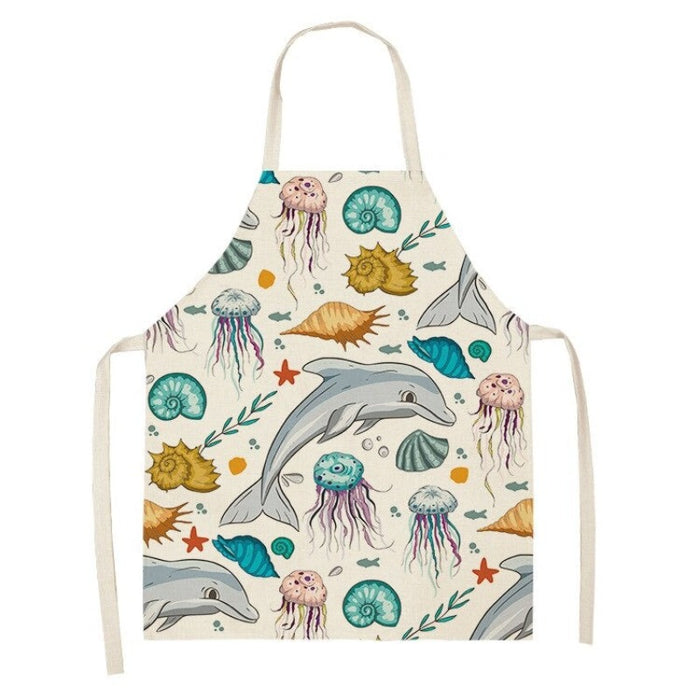 Marine Life Creative Print Apron