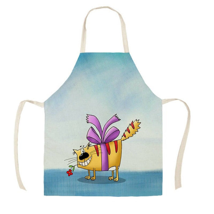 Printed Big Tail Cartoon Cats Aprons