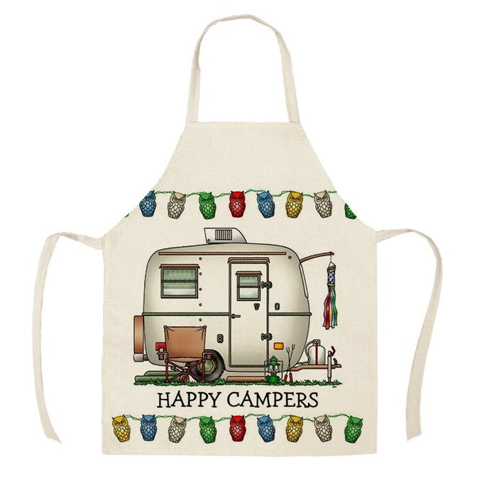 Printed Camping Vans Sleeveless Aprons