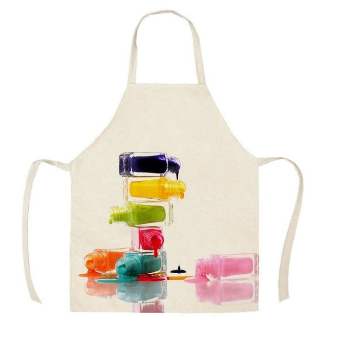 Colorful Nail Polish Print Sleeveless Apron