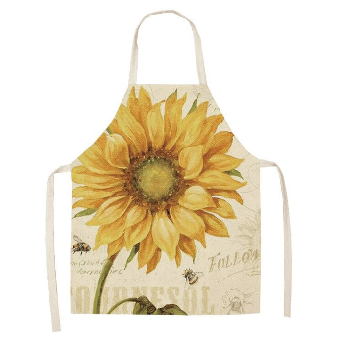 Printed Abstract Flowers Sleeveless Aprons