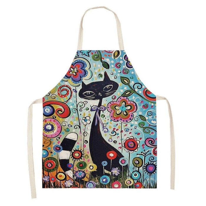 Full Printed Cats Sleeveless Aprons