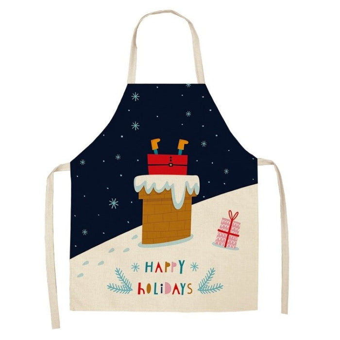 Christmas Printed Women Kitchen Aprons