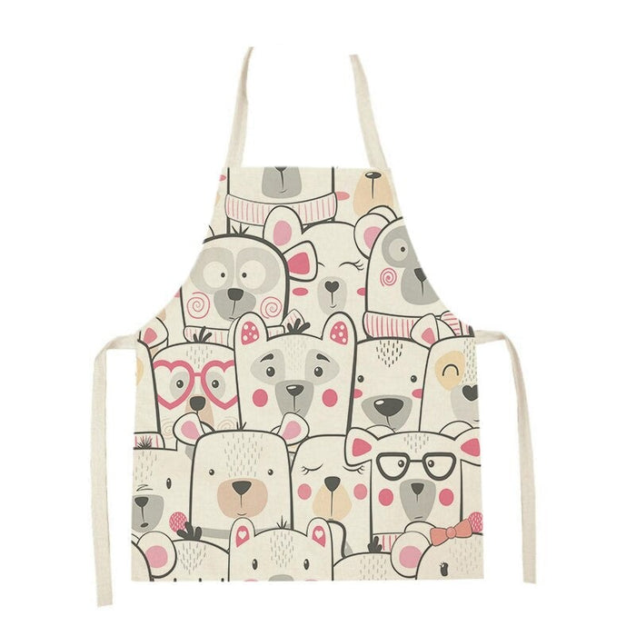 Cat Graphic Print Home Apron