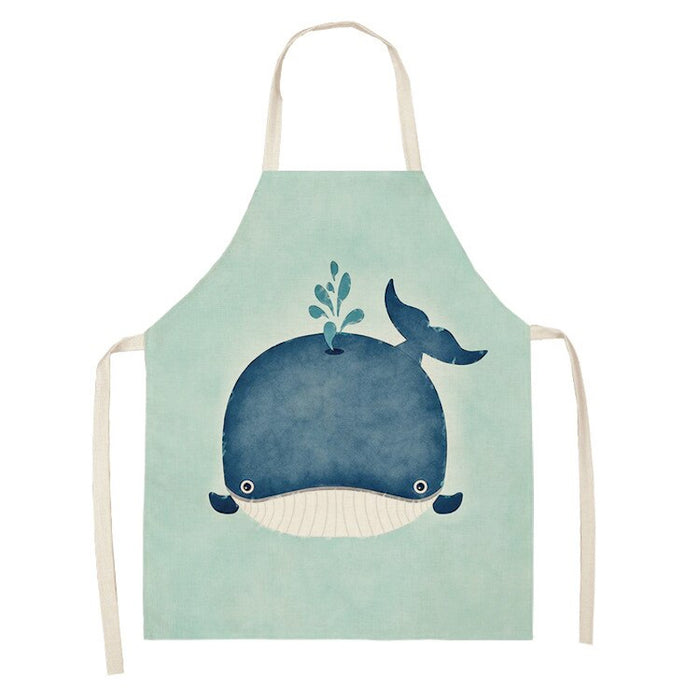 Sea Animals Print Kitchen Apron