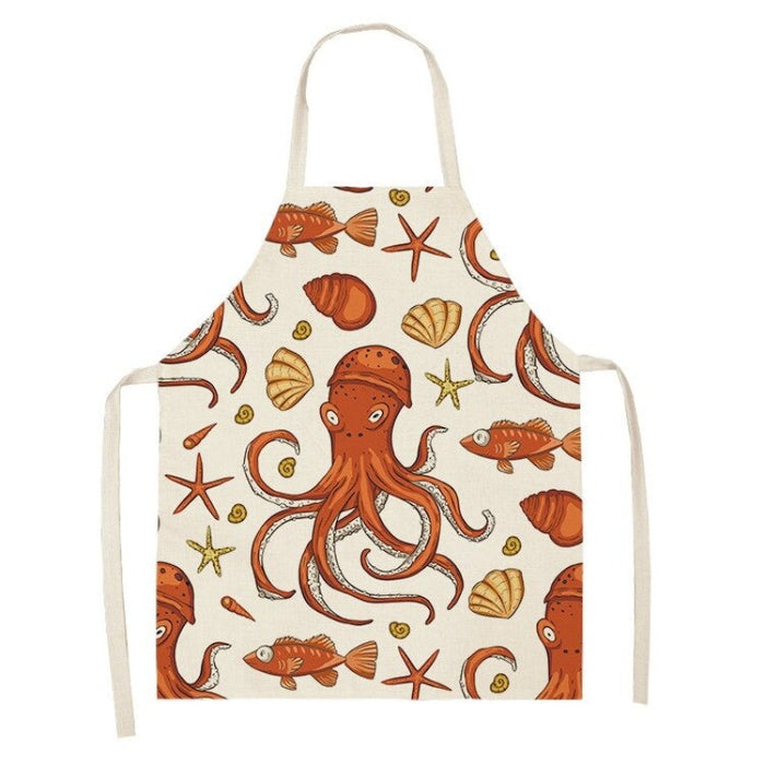 Marine Life Creative Print Apron